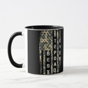 Caneca Melhor PAI STEP de alguma vez Vintage Flag Camo Di