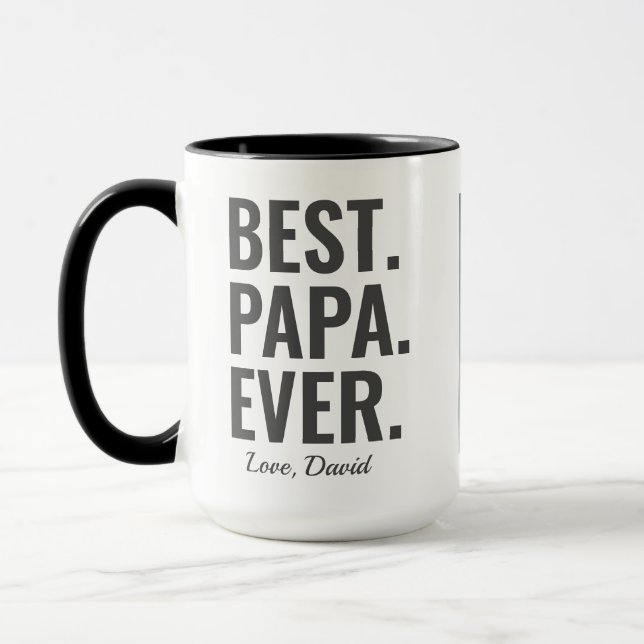 Caneca Melhor. Papá. Nunca. Foto do dia de os pais (Esquerda)