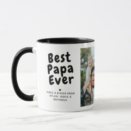 Caneca Melhor Papai de Todos Colagem de 2 Fotos e Mensage