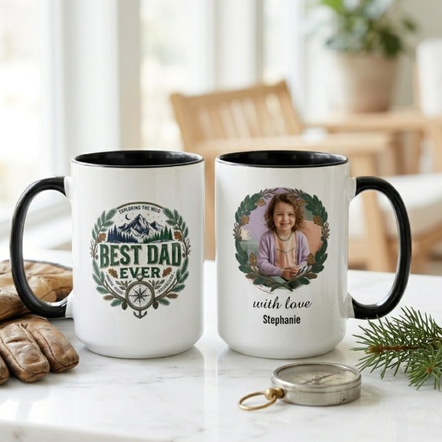 Caneca Melhor Papai de Todos os Tempos Rústico – Presente (Rustic Best Day Ever Fathers Day coffee mug)