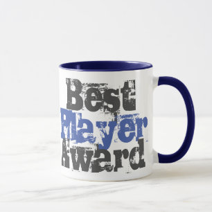Caneca Melhor Prêmio de jogador em azul e Cinza
