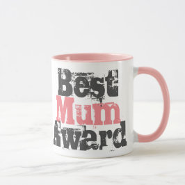 Caneca Melhor Prêmio de Mãe em cor-de-rosa - Mug de café