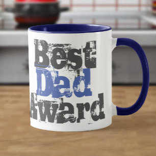 Caneca Melhor Prêmio de Pai em azul e Cinza