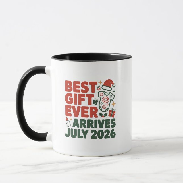 Caneca Melhor Presente Chega em Julho 2026 Natal Casais (Esquerda)