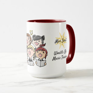 Caneca Melhor Professor de Música do Mundo Cantando Coro