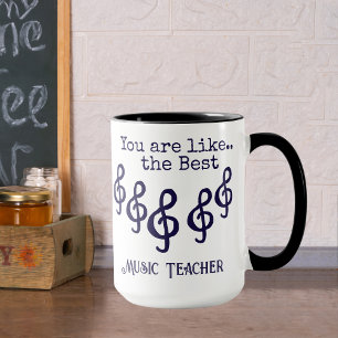 Caneca Melhor Professor de Música Personalizável