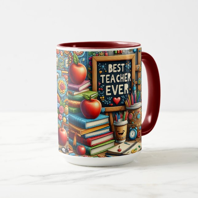 Caneca Melhor Professor de Todos os Tempos (Frente Esquerda)
