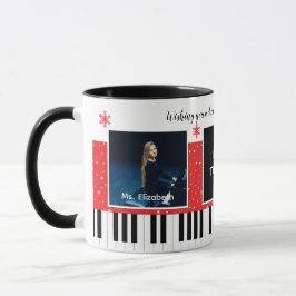 Caneca Melhor Professora De Piano Em Férias De Natal