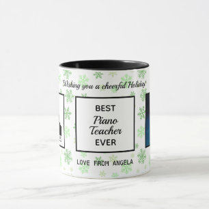 Caneca Melhor Professora De Piano Em Férias De Natal
