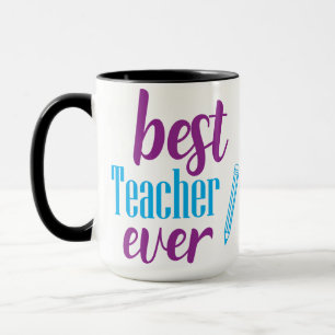 Caneca Melhor Professora Em Tipografia