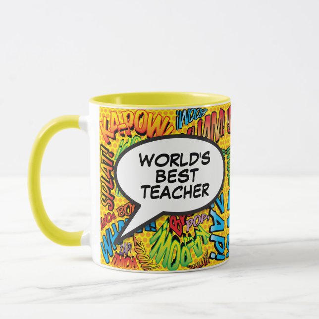 Caneca Melhor Professora Já Divertida Retrorista Pop de A (Esquerda)
