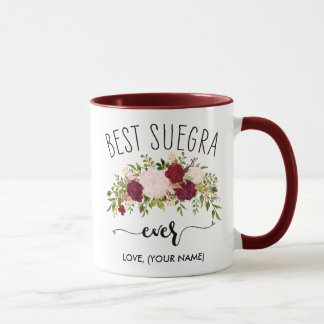 Caneca MELHOR SUEGRA de sempre (Seu Nome) - Buquê Maroon