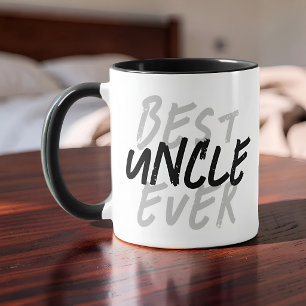 Caneca Melhor Tio de Todos os Tempos Moderno Preto e Cinz