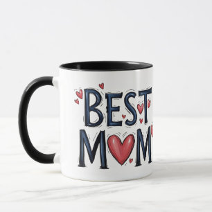 Caneca Melhor Tipografia Rústica de Mãe com Coração