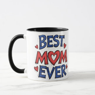 Caneca Melhor Tipografia Rústica de Mãe com Coração