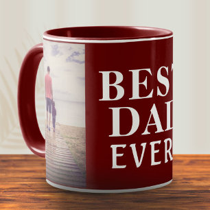 Caneca Melhor Vermelho de Colagem Fotográfica do Dia 2 do
