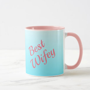 Caneca Melhor Wifeia de Turquesa e Rosa