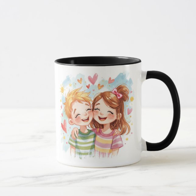 Caneca "Melhores Amigos para Sempre: Jovens e Amigos Enca (Direita)