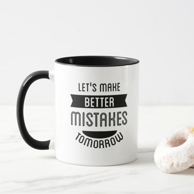 Caneca Melhores erros amanhã - Whimsical Retro Mug (Com Donut)