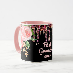 Caneca Melhores Vovó Alguma Vez Derramamento Floral De C