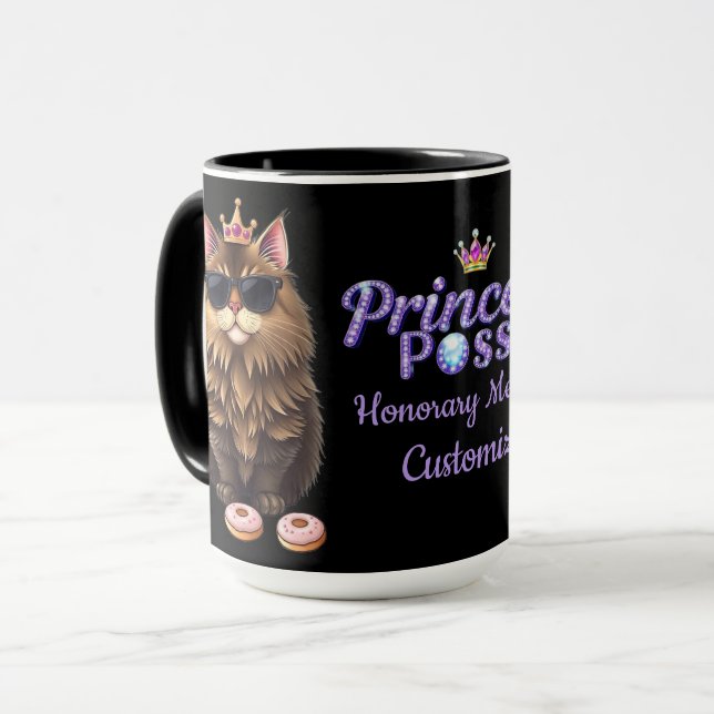 Caneca Membro da Tropa de Princesas Personalizado Preto (Frente Esquerda)