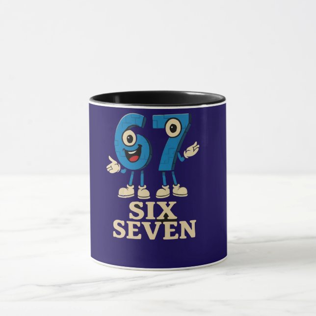 Caneca meme engraçado 6 7 (Centro)