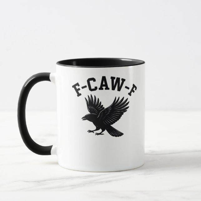 Caneca Meme F-Caw-F Divertido Tendência (Esquerda)