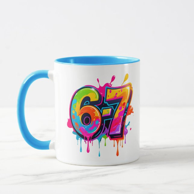 Caneca Meme Tendência Adolescente Moderno 67 6-7 IYKYK (Esquerda)