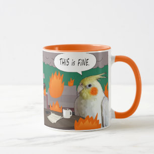 Caneca Memória De Quarentena Engraçada, Cockatiel.