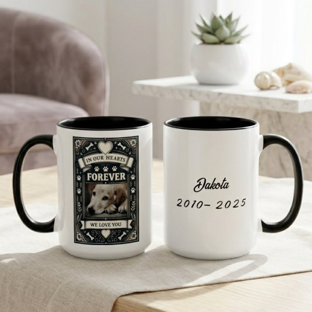 Caneca Memorial de Foto de Perda de Cão (Personalized pet photo dog memorial coffee cup)