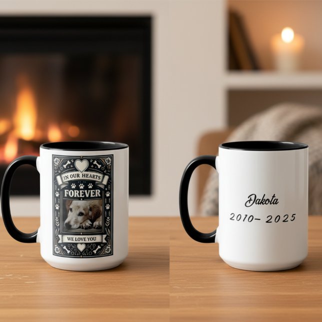Caneca Memorial de Foto de Perda de Cão (Personalized pet photo dog memorial coffee cup)