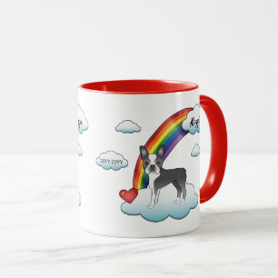 Caneca Memorial Do Arco-Íris Azul E Branco De Boston Terr
