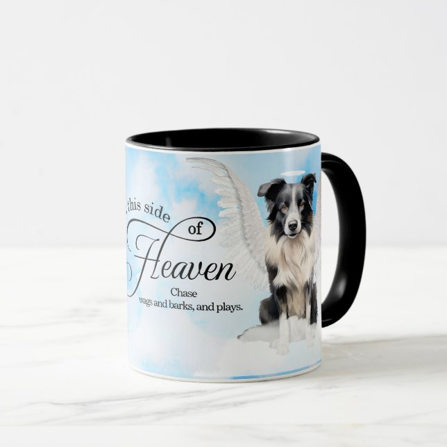 Caneca Memorial Personalizado Pet Pet do Anjo de Collie F (Frente Esquerda)