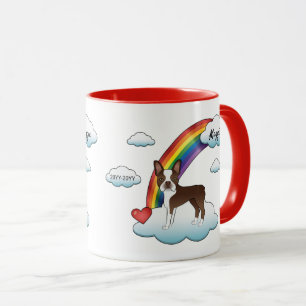 Caneca Memorial Rainbow de Chocolate Brown Boston Terrier