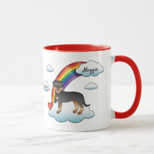 Caneca Memorial Rainbow Do Cão Negro E Tan Rottweiler