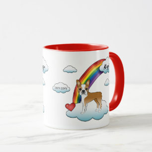 Caneca Memorial Rainbow Fawn E White Boston Terrier