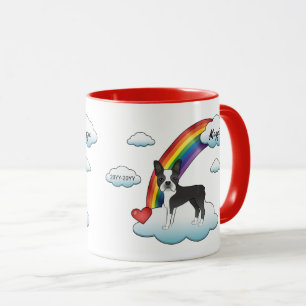 Caneca Memorial Rainbow, Terrier De Boston Branca