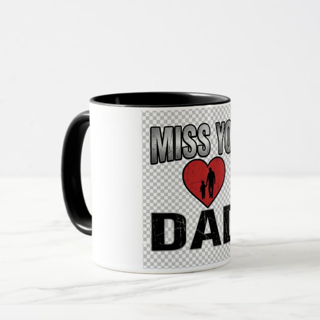Caneca Memorial Sinto Saudade Papai | Tributo Emoc (Frente Esquerda)
