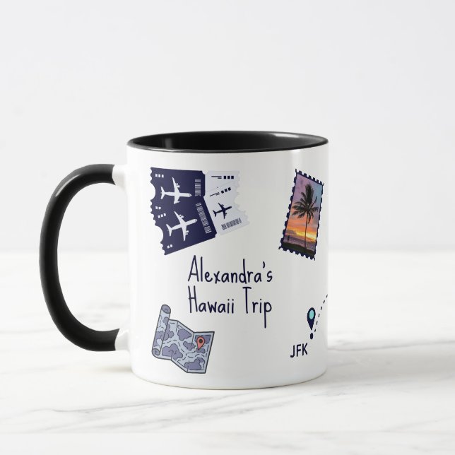 Caneca Memórias de Viagem Personalizadas (Esquerda)