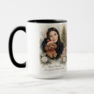 Caneca Menina beijando cachorrinho Poodle–Mãe de Poodle