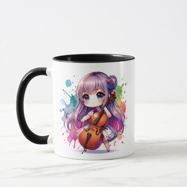 Caneca Menina Bonita Jogando Cello (Esquerda)