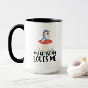 Caneca Menina bonito no Cogumelo que minha avó ama