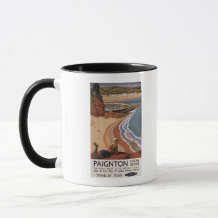 Caneca Menina britânica das estradas de ferro que olha