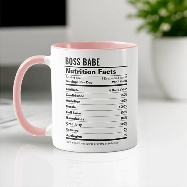 Caneca Menina Chefe Mulher Empreendedora Fatos de Nutriçã (Criador carregado)
