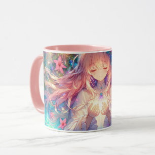 Caneca Menina de animação etérea mágica