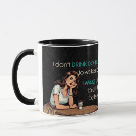 Caneca Menina de Pin-up—Eu Acordar para Beber café
