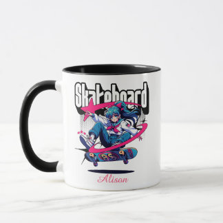 Caneca Menina de Teen do Quadro Personalizado de Animação