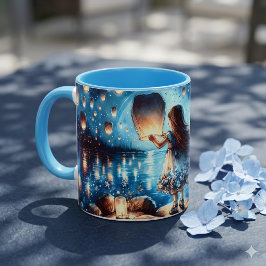 Caneca Menina do Lago da Lanterna ao Luar