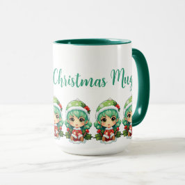 Caneca Menina Elfa Natal Magia Personalizada