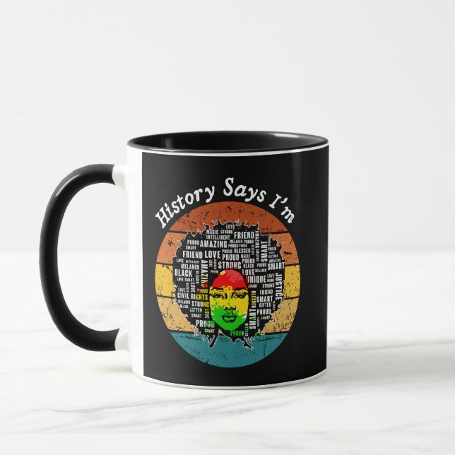 Caneca Menina Negra Melanina Menina Negra História Mês (Esquerda)